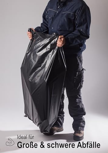 TSP Schwerlast Müllsäcke 240L - aus mind. 90% Post-Consumer-Abfällen (PE) - Blauer Engel zertifiziert - 10er Rolle - extrem reißfest (70 μm) - 1000x1250 mm - ideal für Renovierung und Gewerbe-Abfälle