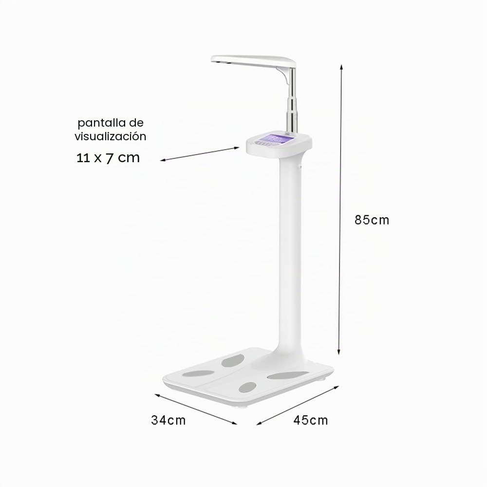 Báscula Digital para médicos, Escala de Peso y Altura por ultrasonidos, analizador de composición Corporal, 441 Ib (200 kg)