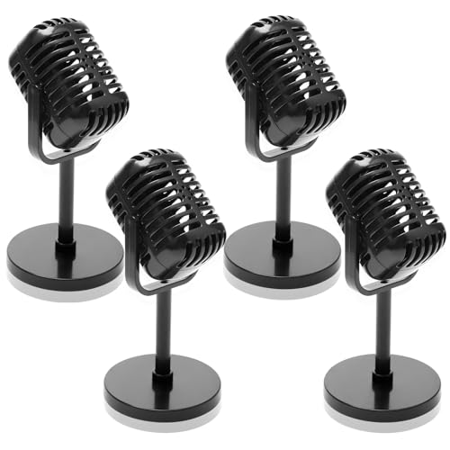 Windspeed 4Pack Retro Microphone Props Model Antique Vintage Microphone Prop
