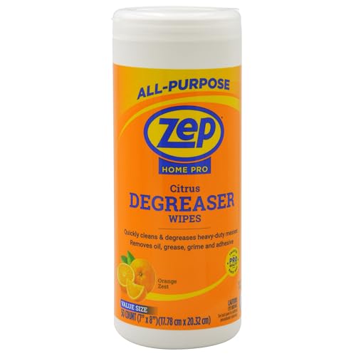 Zep Home Pro Citrus Degreaser Wipes 50 count- R59012 - Quickly cleans and degreases heavy-duty messes