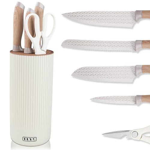 Impugnatura comoda e antiscivolo: realizzata in gomma e PP di alta qualità con finitura effetto legno, l'impugnatura è comoda e fresca al tatto, garantendo una presa sicura anche con le mani bagnate. Il design bilanciato del coltello riduce inoltre l'affaticamento durante l'uso prolungato.
