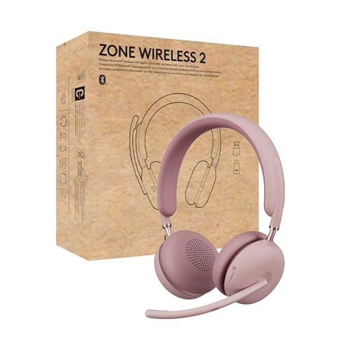 Auriculares Bluetooth Logitech Zone Wireless 2 rosa para videollamadas Intel EVO en casa