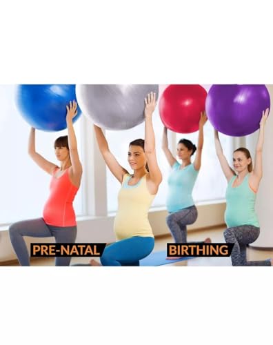 LIZZIE JACOBS Gym Ball Exercise Fitness Swiss Yoga Pregnancy Birthing Ball Anti Burst and Slip Resistant 65cm Ball With Pump for Yoga, Labour, Pilates, Fitness, Stability - Image 5