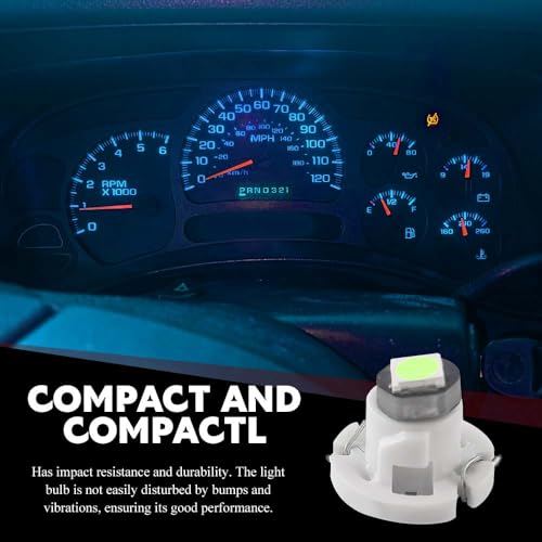 Image of 10PCS T4.2 Led Bulb Neo Wedge 10mm Base, Car Interior Dash Light, 12V IP65 Waterproof 3030 Chip LED Super Bright A /C Indicator Light, Climate Control Switch Indication Bulb for Cars (Ice Blue)