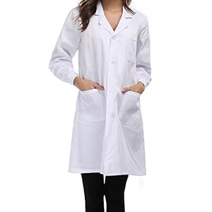 Taylor Eddie Professional Lab Coat for Women, Full Sleeve Poly Long Medical Coat, Female White Lab coat