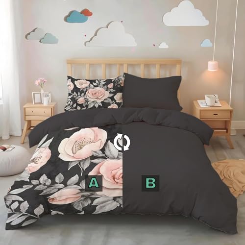 Housse de couette réversible facile à laver parure lit microfibre 260x240 - 3