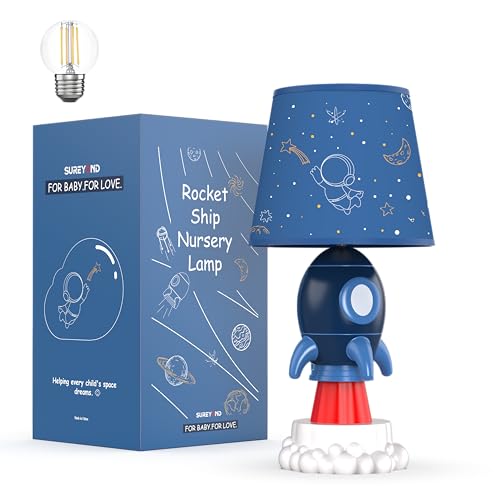 SUREYOND Rocket Lamp,Kids Lamp,Space lamp with E26 LED Blub &