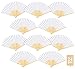 Produktbild ABSOFINE 24 Stk Handfächer Weiß Papier Fächer Hochzeitsfächer faltbar Taschenfächer Faltfächer Klappfächer Gastgeschenk Für Hochzeit Party Geburttag DIY und Wand Dekoration