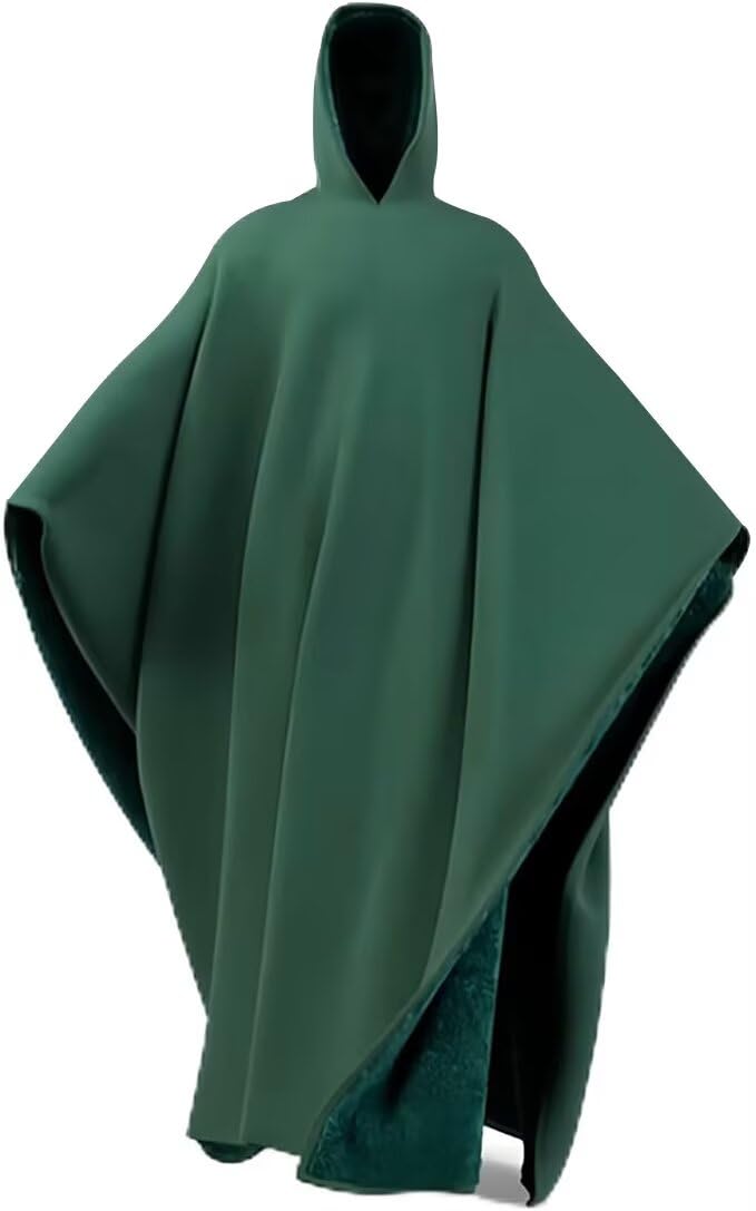 Wearable Blanket Hoodie – Unisex Oversized Cloak With Adjustable Hood, Fleece Lounge Cape For Indoor/Outdoor(Green)