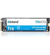 Inland TN470 SSD 1TB Gen4 NVMe M.2 Internal Gaming Solid State Drive, Up to 7,300MB/s, Storage an...