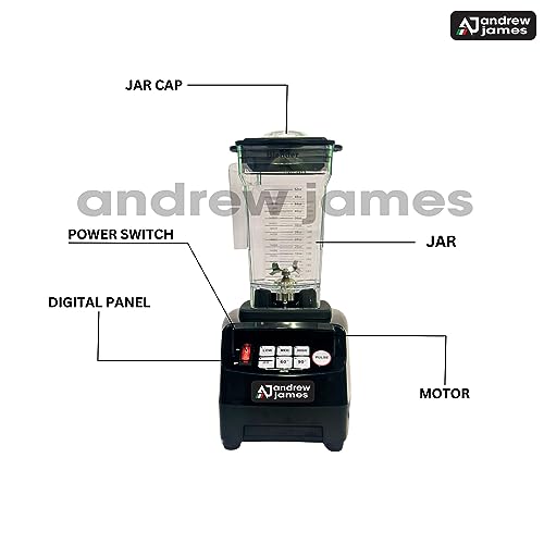 Image of ANDREW JAMES Professional Bar Blender DIGITAL OPERATED 3 H.P Motor. 2 Year Warranty. MILKSHAKES, smoothies, ice crushing, cocktails and many more | Commercial For Industrial Use