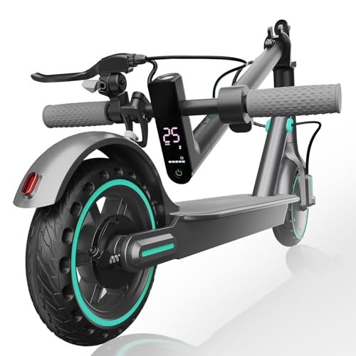 Keemigo Electric Scooter 350W Motor 8.5 Tires Top Speed 25Km/h 33km Long-Range Electric Scooter for Adults with Dual Lighting System and Drum Brake Smart APP Control(D8 Pro Blue 33KM)