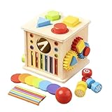 Générique Aktivitätswürfel aus Holz | Lernspielzeug 8 in 1 – Erlebniszentrum | für Party, Spielzimmer, Klassenzimmer, Zuhause, Geburtstag, Mädchen, und 1 bis 6 Jahre