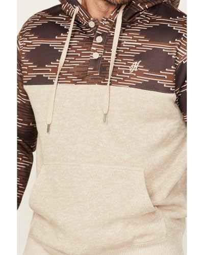 HOOEY Men's Jimmy Southwestern Block Hooded Pullover - HH1247CRAZ Medium US Cream3