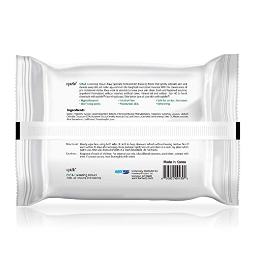 Epielle Makeup Remover Cleansing Tissues | Removes Makeup And Mascara | Alcohol-Free | Cica | 30 Count - Value 6 Pack #TOP3