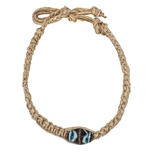 BlueRica Large Hemp Choker Necklace with Clay Bead