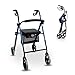 Produktbild Mobiclinic, Rollator, Hércules, Europäische Marke, Gehwagen für Senioren, Faltbar und Leicht, Aluminium, Höhenverstellbar, Stoffkorb, Laufhilfe mit Gepolsterter Sitz, Blau
