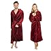 Produktbild Blumtal Bademantel Damen & Herren S - OEKO-TEX zert. Morgenmantel inkl. Doppelschlaufen für perfekte Passform - mit Kapuze Mikrofaser Dunkelrot