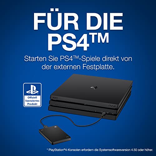 Seagate Externe Festplatte für PS4 und PS5, 4TB, tragbar, USB 3.0