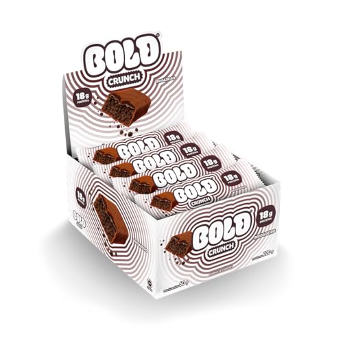 Barra de Proteína Bold Crunch Brigadeiro 60 g - 18 g de Proteína -Caixa com 12 Unidades