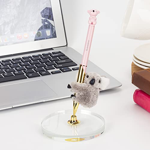 Bolígrafos de koala de metal, soporte de cristal y suministros escolares de decoración kawaii 3