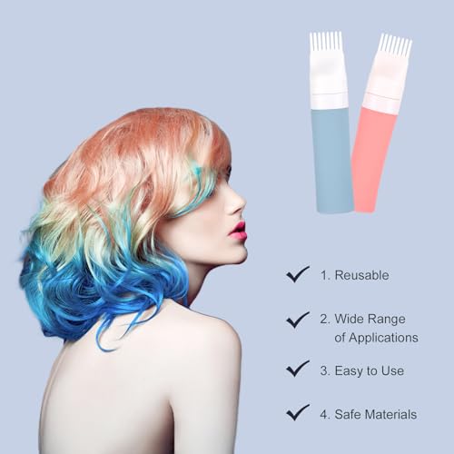 PEUTIER Pacote com 4 frascos aplicadores de pente de raiz de cabelo de silicone macio de 80 ml para