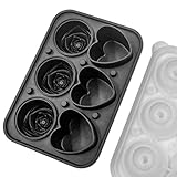NINMORTH Silikon-Eiswürfelform mit Rosenherz, mit Trichterdeckel, flexibel und stabil, romantische Anlässe, leicht zu befüllen und zu reinigen, 5 Farben erhältlich