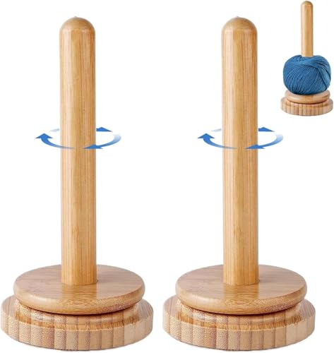 2 Stück Wollabwickler Basic, Braun Wollwickler Holz Wollabroller...