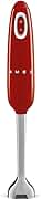 Smeg Handheld Immersion Blender 5 Speeds with Turbo Boost Stainless Steel Blades Nonslip Ergonomic Handle HBF11RDUS, Red