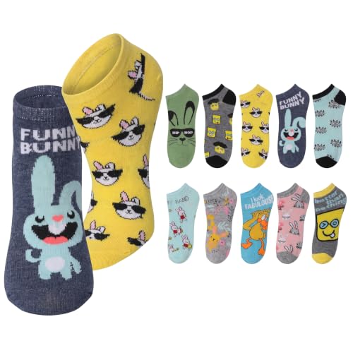 Image of Tipi Toe Women's 10 Pairs Lightweight Colorful Socks - Fun Low Cut Patterns for All-Day Comfort and Easy Everyday Style