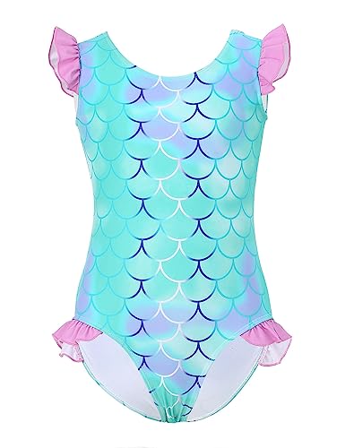Image of GERU Girls' One Piece Swimsuit Cute Bathing Suit with UPF 50+ Sun Protection Summer Beach Pool Swimwear for Ages 3-12