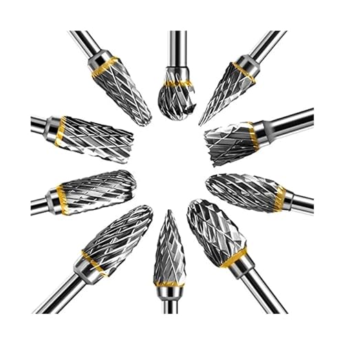 10 piezas fresas de carburo de tungsteno diamante doble miniatura 4