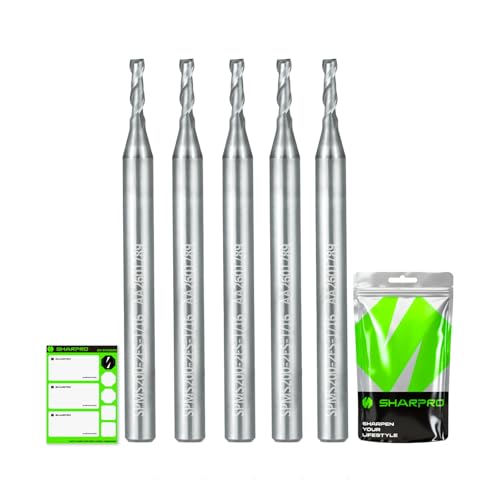 Image of 1 /16 End Mills 1 /8 Inch Shank, 2 Flute Carbide Square Endmill with AlCrN Coated, Upcut Spiral CNC Router Bits for Alloy Steel, Metal and Stainless Steel(5PCS)