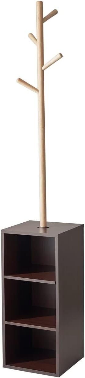 Adesso Hutch Storage Coat Rack, Walnut