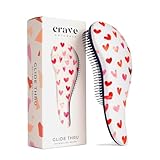 Crave Naturals Glide Thru Hair Brush - Detangler Brush for Curly, Straight, Wet or Dry Hair - Gentle Detangling Brusheses for Adults, Kids, Toddlers - Hair Accessories for Women, 7.5