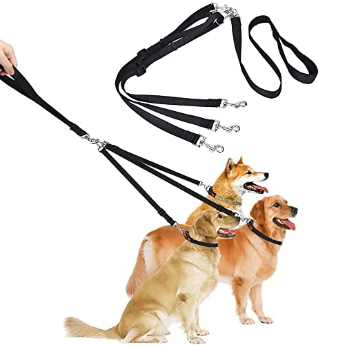 Haustier Hund Führen Leine Kette, Hundeleine Leine, Hundeleine Nylon, 3-in-1-Hundeleinen, Trainieren Joggen, Verstellbar, für Mittlere, Kleine Hunde, Mehrere Haustiere, für 1,2 Oder 3 Hunde (3 in 1)