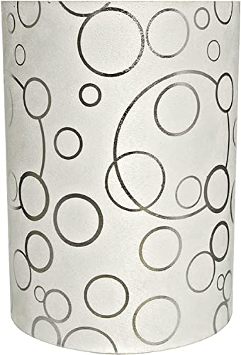 Aspen Creative 31114A Transitional Drum (Cylinder) Shaped Spider Fitter Lamp Shade in White with Circle Pattern, 8" wide (8" x 8" x 11")