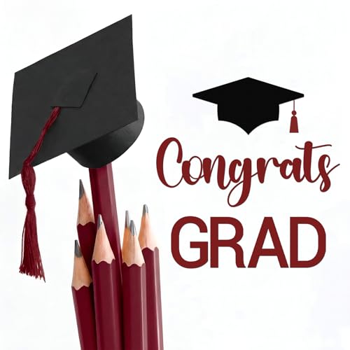 Image of Epakh 2026 Graduation Party Decal Sign for Backdrop Letters Peel and Stick Graduation Sticker for Balloon Arch Decorations Party Sign Wall Decor (Wine Red)