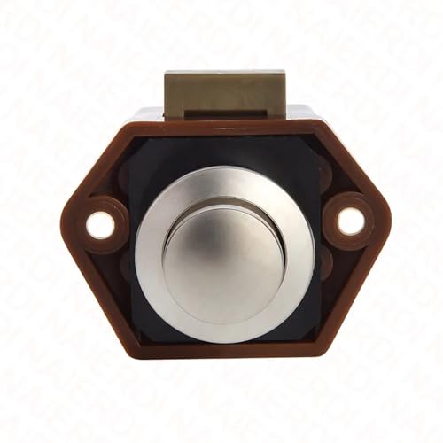 Verrou à bouton de meuble 20mm 26mm : serrure poussoir pour tiroir de camping-car et bateau