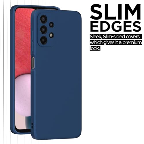 Image of Outlouders Back Cover for Samsung Galaxy A13 4G / A13 5G | Camera Protection | Durable Soft Matte Silicone Bumper Case (Blue)