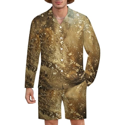 Golden GlitterMen's Long-sleeved Suits for Everyday Casual Wear