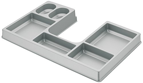 Preisvergleich Produktbild Gedotec Kosmetikeinsatz Schublade Kosmetik-Organizer Schubkasteneinsatz universell / Kunststoff silber-grau / Breite: 420 mm / MADE IN GERMANY / 1 Stück - Schubkasten-Einsatz Waschtisch-Unterschrank