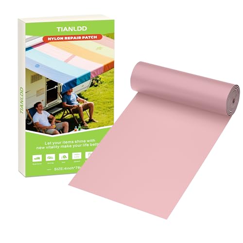 TIANLDD 4x78in Waterproof Repair Tape for Boat Covers,Tents,Tarp,RV Awning，Fabric Repair Tape(Pink)