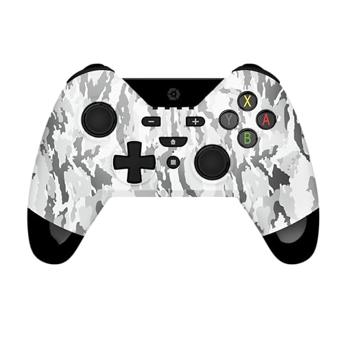 Gioteck - Wx4 - Manette Switch Sans Fil Bluetooth, Autonomie 12 Heures, LED Niveau de Batterie, Support Vibrations Et Mouvement, Manette Pour Nintendo Switch Et PC Camo Gris (Windows 8.1)
