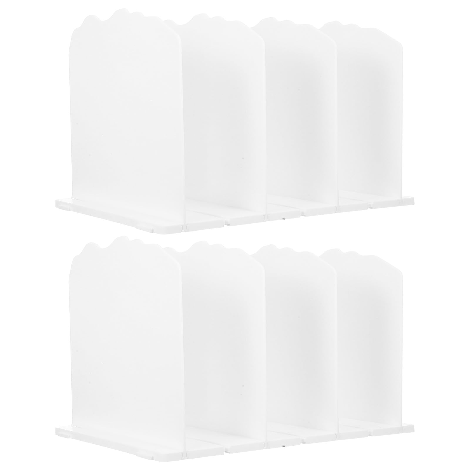 ABOOFAN Organizador de Bolsos Ajustable de 2 Piezas para Armario | Separadores Ondulados de Plástico Blanco, Diseño Encajable, Solución Estable y Montaje Sencillo