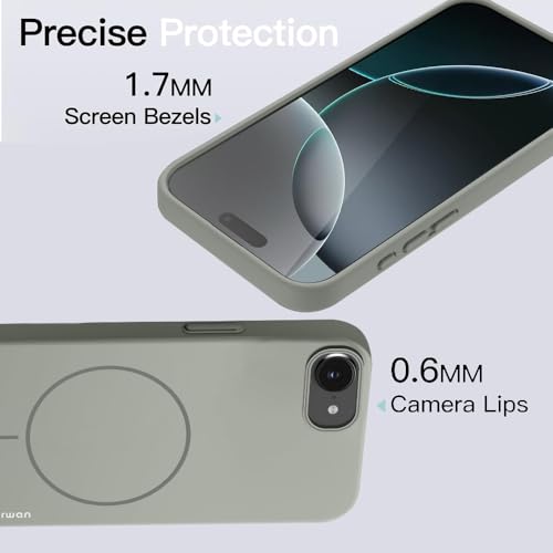Image of KARWAN Ultra Slim MagEaze Magnetic Matte Finish Back Case Cover Compatible with iPhone 16E N52 Magnetic Ring, Wireless Charging Compatible, Scratch Resistant, Hard PC, Grey