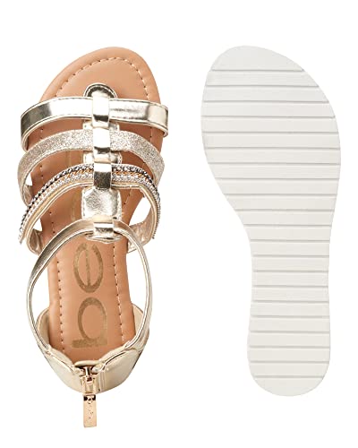 Bebe Girls’ Sandals – Rhinestone And Glitter Strap Gladiator Sandals thumb #4
