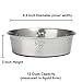 PetRageous 60050 Cayman Classic Non-Skid Stainless Steel Dishwasher-Safe Bowl 12-Cup Capacity 9.5-Inch Diameter 3-Inch Tall for Large and X-Large Dogs and Cats of Any Size, Metallic
