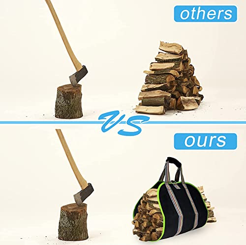 Okayes Firewood Carrier Bag, Firewood Bag, Canvas Firewood Log Carrier Tote Bag, Log Carrier For Firewood, Log Bag Carrier Firewood Holder, Wood Carrier With Handles, 50"X20" Wood Bag Large Capacity #TOP1