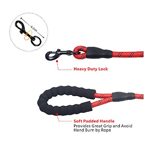 Festnight Cão de nylon reflexivo Dog Leash Dog Corda de escalada Corda de cão Chain Traction para Pe